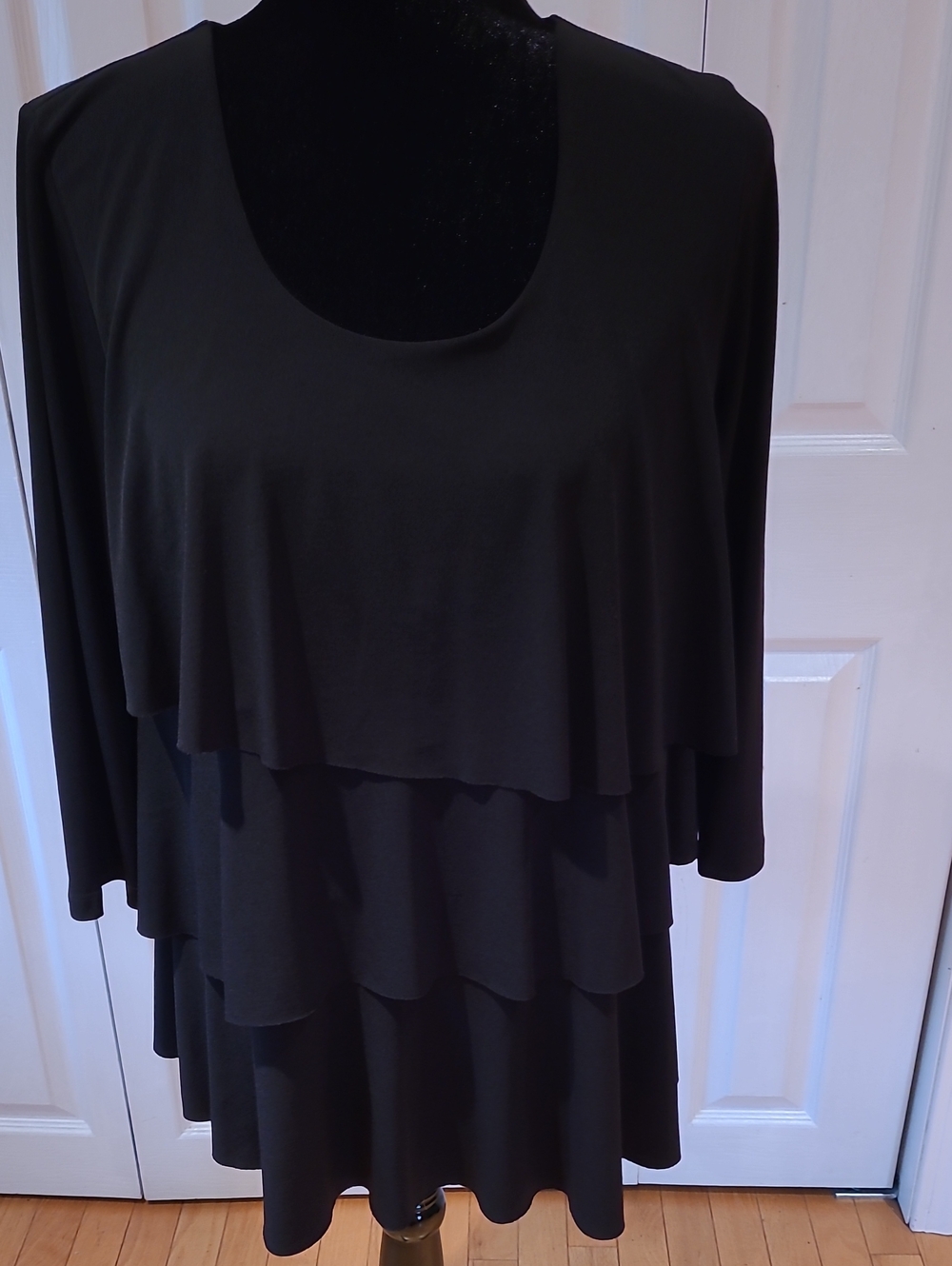 Susan Graver Black Layered Scoop-Neck Tunic